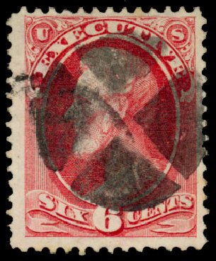 Prices of US Stamp Scott Cat. #O13: 1873 6c Executive Official. Daniel Kelleher Auctions, Dec 2013, Sale 640, Lot 596