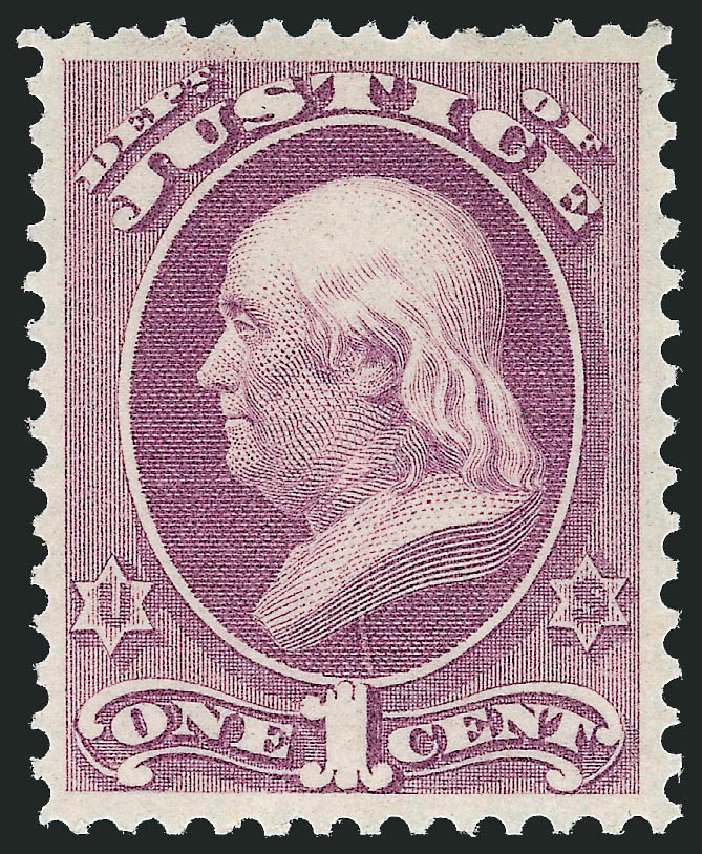 Costs of US Stamps Scott # O25: 1873 1c Justice Official. Robert Siegel Auction Galleries, Jun 2011, Sale 1011, Lot 887