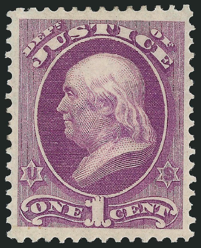 Prices of US Stamp Scott Catalogue #O25 - 1c 1873 Justice Official. Robert Siegel Auction Galleries, Nov 2013, Sale 1061, Lot 4155