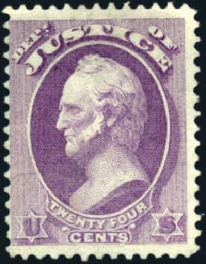 Price of US Stamp Scott Catalog # O32 - 1873 24c Justice Official. Harmer-Schau Auction Galleries, Mar 2011, Sale 89, Lot 416
