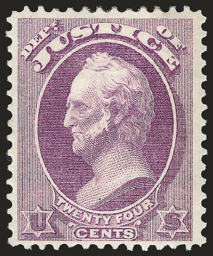 Cost of US Stamps Scott Catalogue #O32 - 1873 24c Justice Official. Robert Siegel Auction Galleries, Jun 2010, Sale 992, Lot 2636