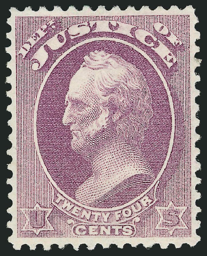 Prices of US Stamps Scott Cat. O32: 1873 24c Justice Official. Robert Siegel Auction Galleries, Oct 2010, Sale 997, Lot 6266