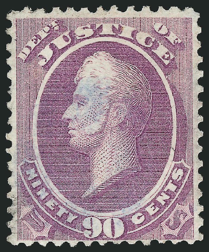 US Stamp Price Scott Catalogue # O34: 90c 1873 Justice Official. Robert Siegel Auction Galleries, Dec 2012, Sale 1037, Lot 2330