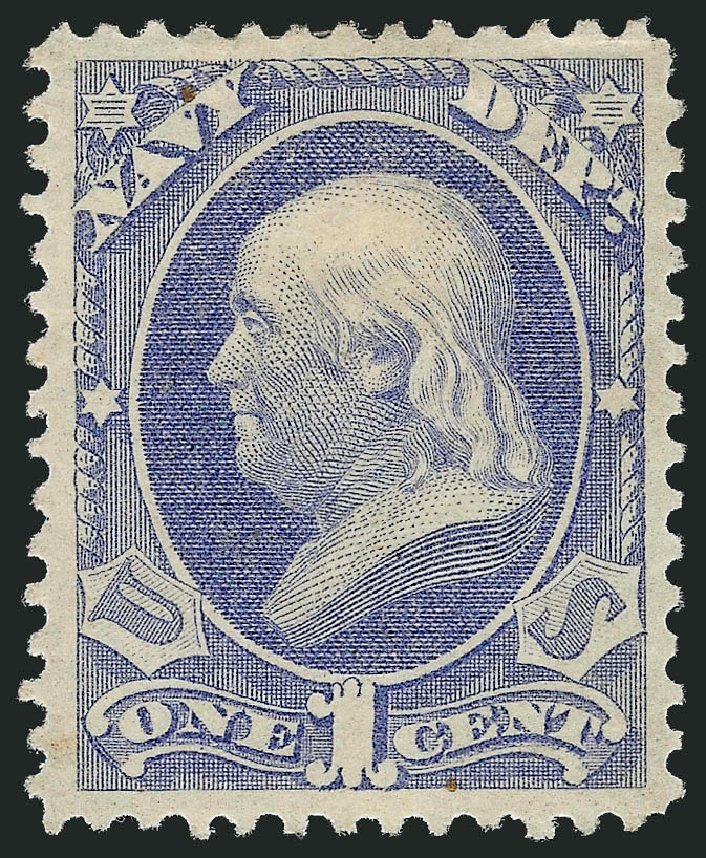 Prices of US Stamps Scott Cat. #O35 - 1873 1c Navy Official. Robert Siegel Auction Galleries, Nov 2013, Sale 1061, Lot 4160
