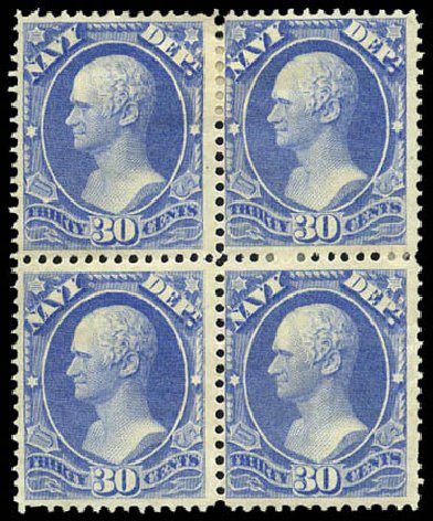 US Stamps Value Scott Catalogue #O44: 1873 30c Navy Official. Matthew Bennett International, Mar 2011, Sale 336, Lot 1407