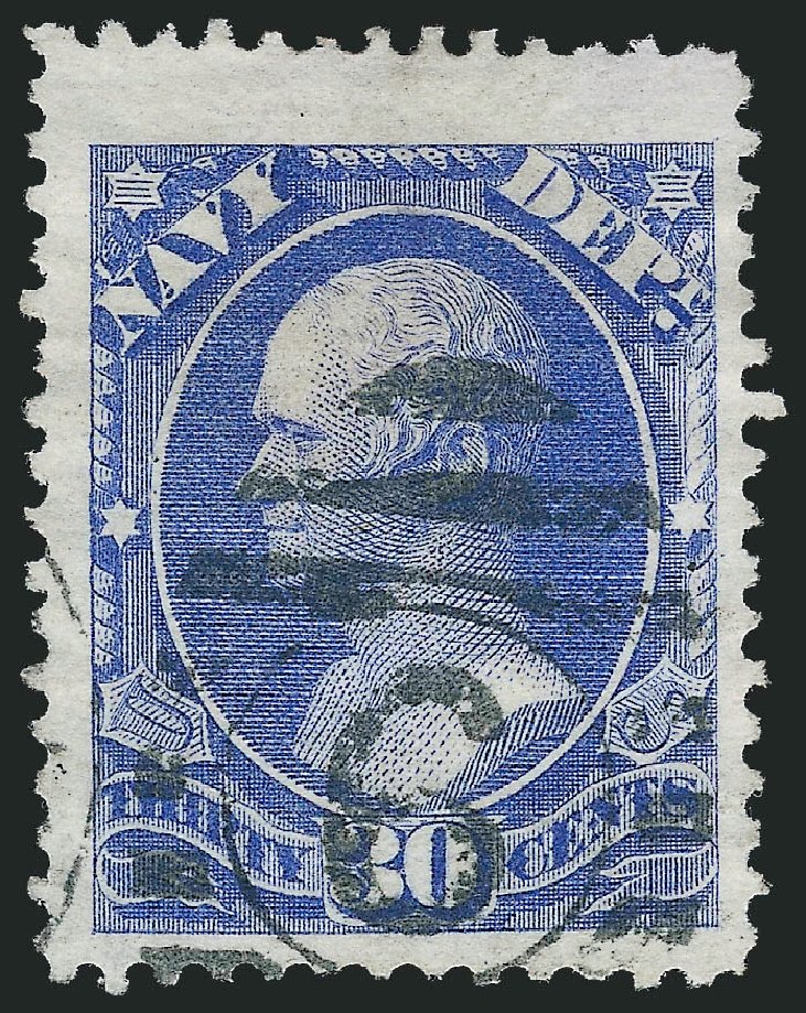 US Stamps Prices Scott Catalog #O44 - 30c 1873 Navy Official. Robert Siegel Auction Galleries, Dec 2011, Sale 1017, Lot 968