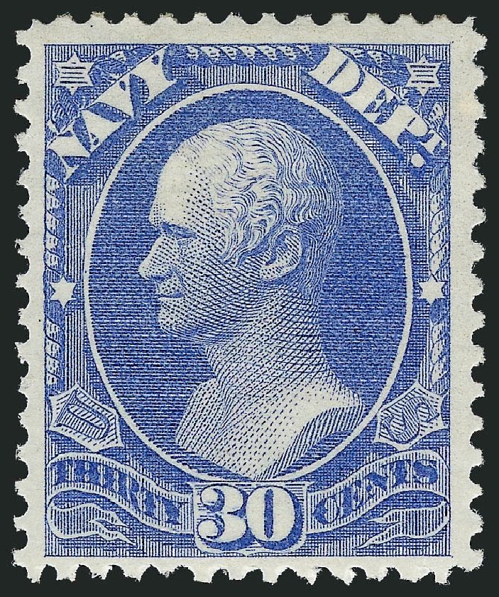 Values of US Stamps Scott Catalogue #O44: 30c 1873 Navy Official. Robert Siegel Auction Galleries, Oct 2011, Sale 1014, Lot 2352