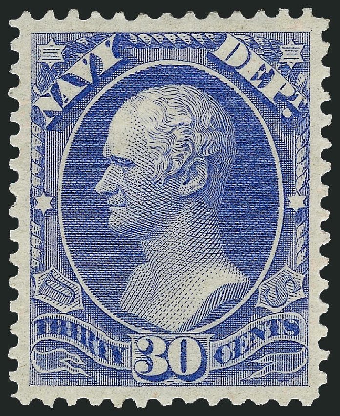 US Stamps Prices Scott Cat. #O44: 1873 30c Navy Official. Robert Siegel Auction Galleries, Sep 2008, Sale 962, Lot 3032