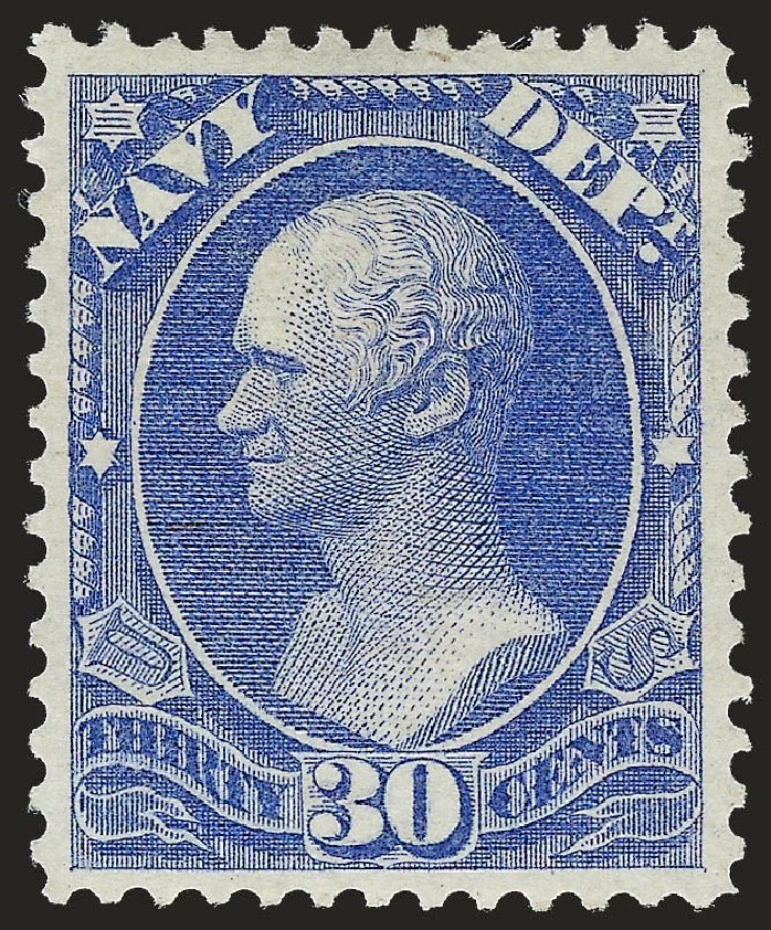 Cost of US Stamp Scott Catalog O44: 1873 30c Navy Official. Robert Siegel Auction Galleries, Dec 2009, Sale 978, Lot 1136