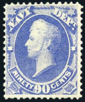 US Stamp Price Scott # O45: 90c 1873 Navy Official. Harmer-Schau Auction Galleries, Feb 2010, Sale 84, Lot 1824