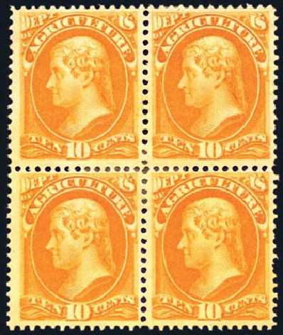 Value of US Stamps Scott Cat. # O5 - 1873 10c Agriculture Official. Harmer-Schau Auction Galleries, Aug 2011, Sale 90, Lot 1700