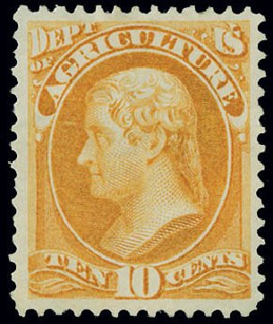 Price of US Stamps Scott # O5 - 1873 10c Agriculture Official. Matthew Bennett International, Jun 2008, Sale 328, Lot 1211