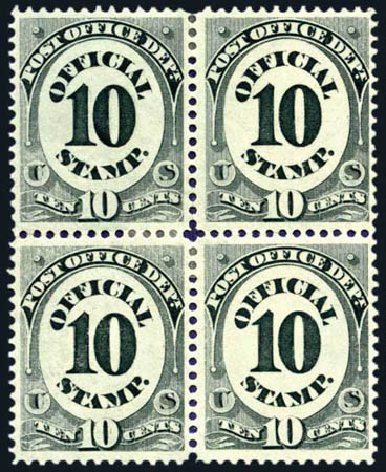 Prices of US Stamp Scott Cat. O51: 10c 1873 Post Office Official. Harmer-Schau Auction Galleries, Aug 2011, Sale 90, Lot 1731