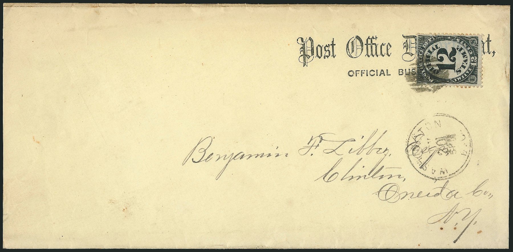 US Stamps Value Scott # O52: 1873 12c Post Office Official. Robert Siegel Auction Galleries, Nov 2014, Sale 1085, Lot 4087