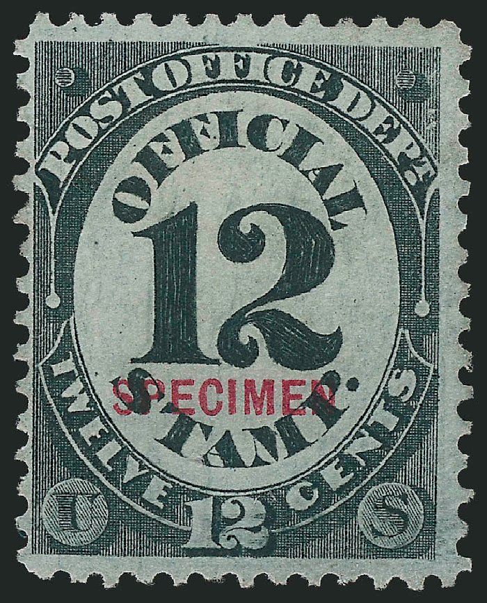 Price of US Stamp Scott Cat. O52: 1873 12c Post Office Official. Robert Siegel Auction Galleries, Oct 2014, Sale 1082, Lot 515