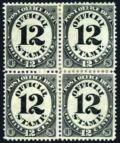 US Stamps Price Scott O52 - 1873 12c Post Office Official. Harmer-Schau Auction Galleries, Aug 2011, Sale 90, Lot 1732