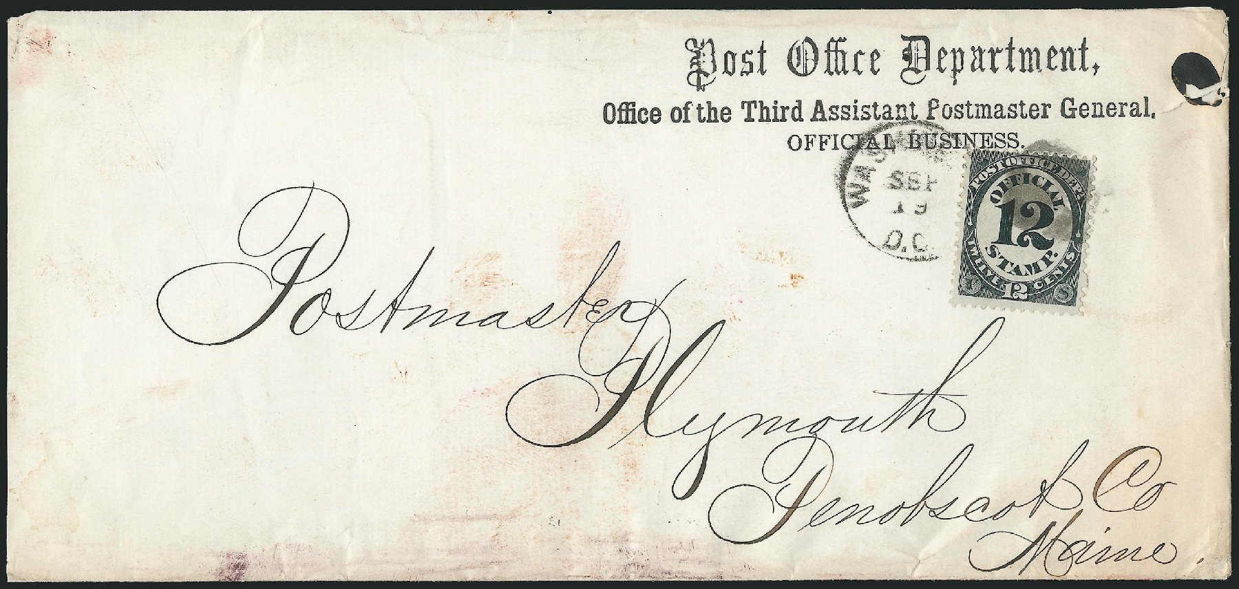 US Stamps Price Scott Cat. # O52: 1873 12c Post Office Official. Robert Siegel Auction Galleries, Nov 2014, Sale 1085, Lot 4086