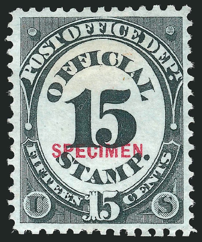 Cost of US Stamps Scott Catalog # O53 - 15c 1873 Post Office Official. Robert Siegel Auction Galleries, Mar 2015, Sale 1095, Lot 592