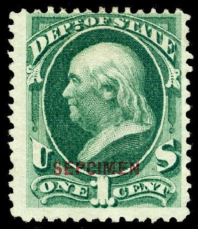Costs of US Stamps Scott Cat. #O57: 1873 1c State Official. Matthew Bennett International, May 2008, Sale 327, Lot 292