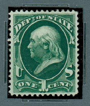 Price of US Stamp Scott #O57: 1873 1c State Official. Matthew Bennett International, Oct 2007, Sale 322, Lot 2316