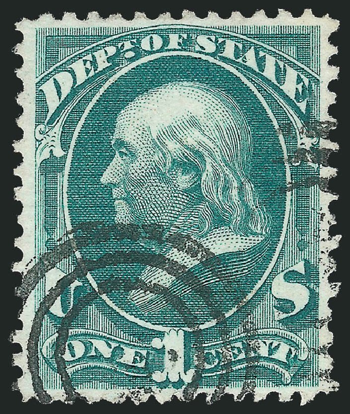 US Stamps Values Scott Cat. #O57 - 1873 1c State Official. Robert Siegel Auction Galleries, Oct 2012, Sale 1032, Lot 3676