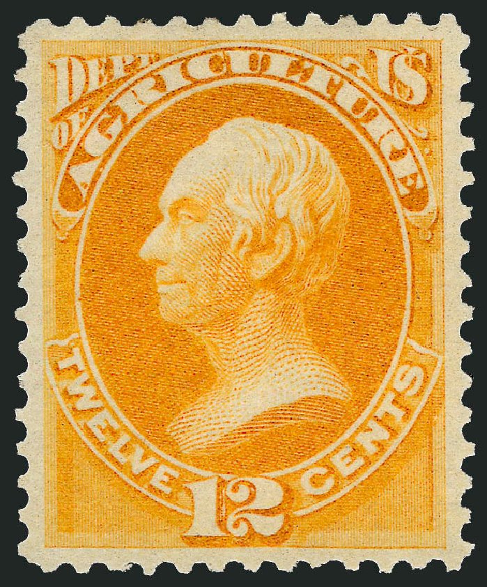 US Stamps Prices Scott Cat. O6 - 12c 1873 Agriculture Official. Robert Siegel Auction Galleries, Dec 2009, Sale 978, Lot 1135