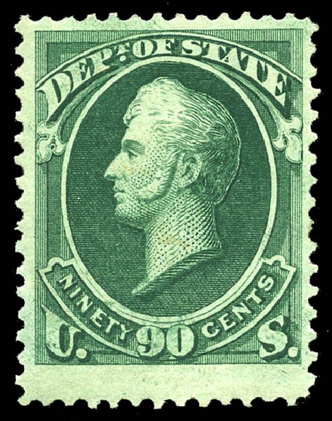 US Stamp Value Scott Catalogue # O67: 90c 1873 State Official. Matthew Bennett International, May 2014, Sale 350, Lot 690