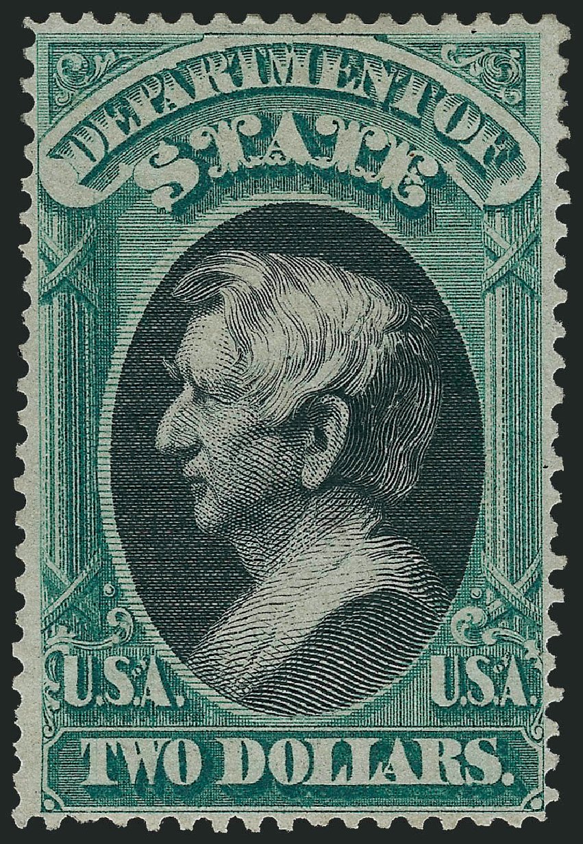 US Stamps Value Scott Catalogue #O68: US$2.00 1873 State Official. Robert Siegel Auction Galleries, Oct 2010, Sale 997, Lot 6277