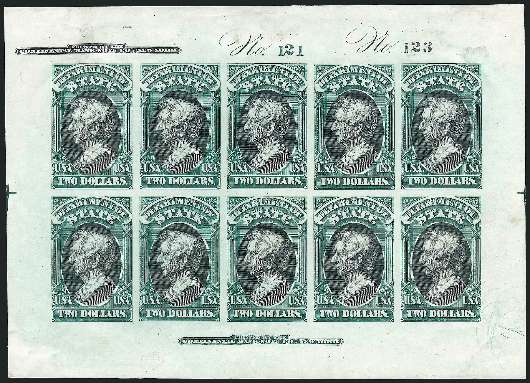 Costs of US Stamp Scott Catalogue # O68 - 1873 US$2.00 State Official. Robert Siegel Auction Galleries, Nov 2013, Sale 1061, Lot 3268