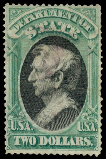 Value of US Stamp Scott Catalog # O68 - 1873 US$2.00 State Official. Daniel Kelleher Auctions, Dec 2013, Sale 640, Lot 619