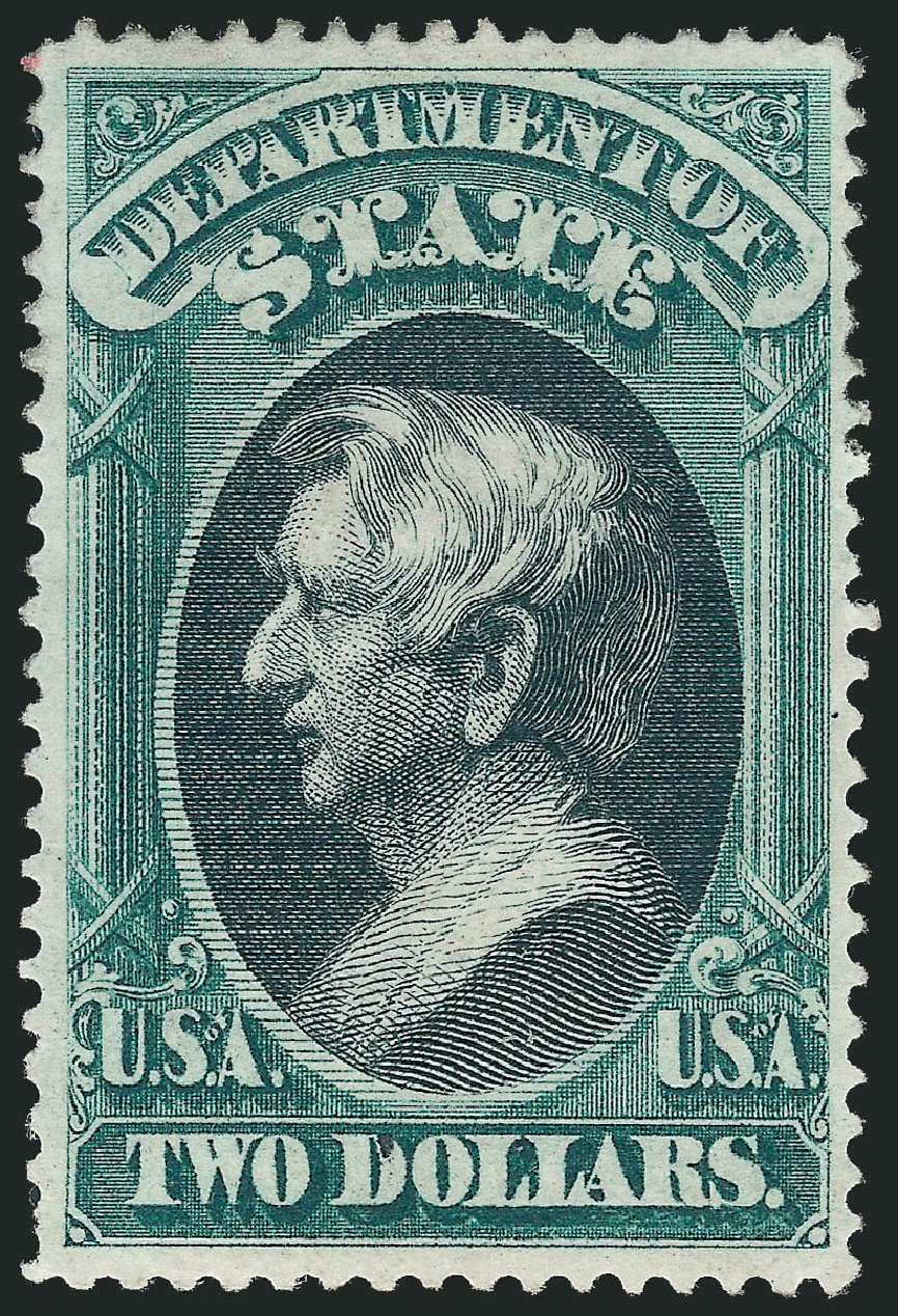 Cost of US Stamp Scott O68: 1873 US$2.00 State Official. Robert Siegel Auction Galleries, Oct 2011, Sale 1014, Lot 2360