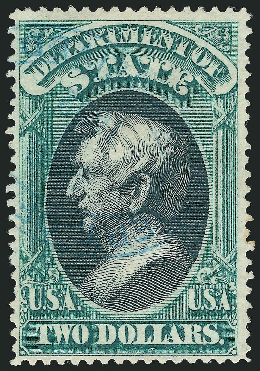 Costs of US Stamps Scott Catalogue #O68 - US$2.00 1873 State Official. Robert Siegel Auction Galleries, Jun 2011, Sale 1011, Lot 891