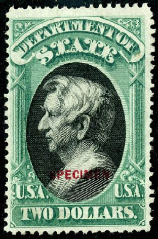 US Stamp Value Scott Catalogue # O68 - US$2.00 1873 State Official. Matthew Bennett International, May 2008, Sale 327, Lot 295