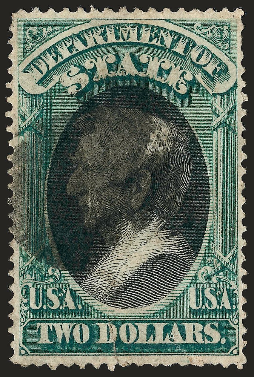 US Stamps Values Scott Catalogue #O68: US$2.00 1873 State Official. Robert Siegel Auction Galleries, Sep 2008, Sale 962, Lot 3035