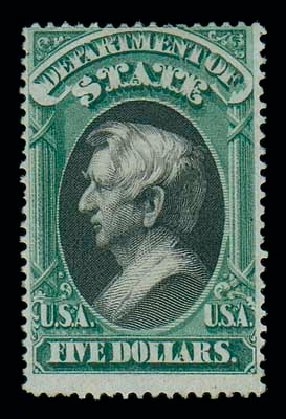 US Stamps Value Scott Cat. # O69 - US$5.00 1873 State Official. Matthew Bennett International, Jun 2007, Sale 319, Lot 1688