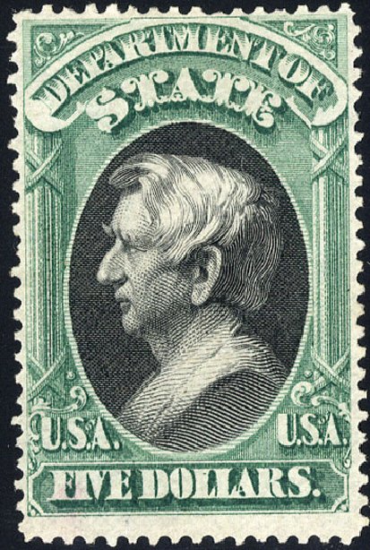 Prices of US Stamps Scott Cat. # O69 - US$5.00 1873 State Official. Cherrystone Auctions, Jan 2009, Sale 200901, Lot 278
