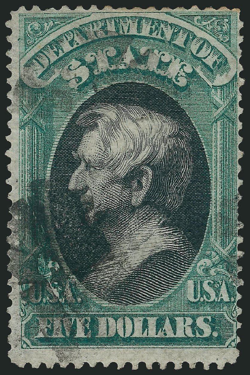 Price of US Stamps Scott Catalogue # O69: 1873 US$5.00 State Official. Robert Siegel Auction Galleries, Jul 2013, Sale 1050, Lot 769
