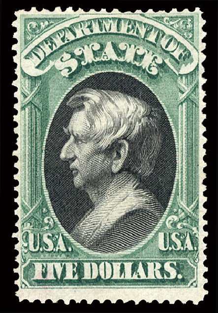 US Stamp Price Scott # O69: 1873 US$5.00 State Official. Cherrystone Auctions, Nov 2010, Sale 201011, Lot 214