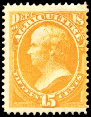 Costs of US Stamps Scott Cat. #O7 - 15c 1873 Agriculture Official. Harmer-Schau Auction Galleries, Oct 2010, Sale 87, Lot 408