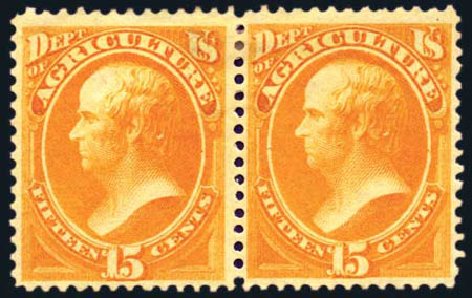 Price of US Stamp Scott O7 - 1873 15c Agriculture Official. Harmer-Schau Auction Galleries, Aug 2011, Sale 90, Lot 1704