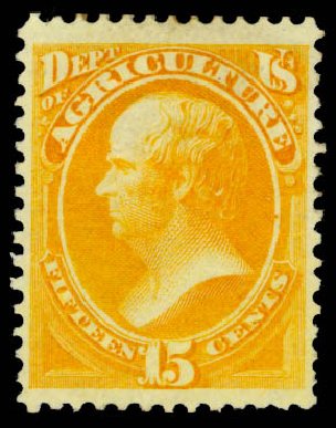 US Stamp Prices Scott Catalogue # O7: 15c 1873 Agriculture Official. Daniel Kelleher Auctions, May 2015, Sale 669, Lot 3335
