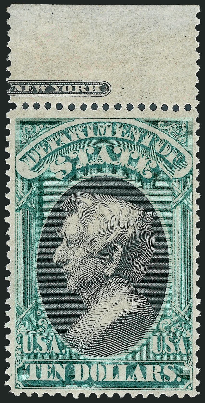 Values of US Stamps Scott Catalogue # O70 - 1873 US$10.00 State Official. Robert Siegel Auction Galleries, Mar 2013, Sale 1040, Lot 2160
