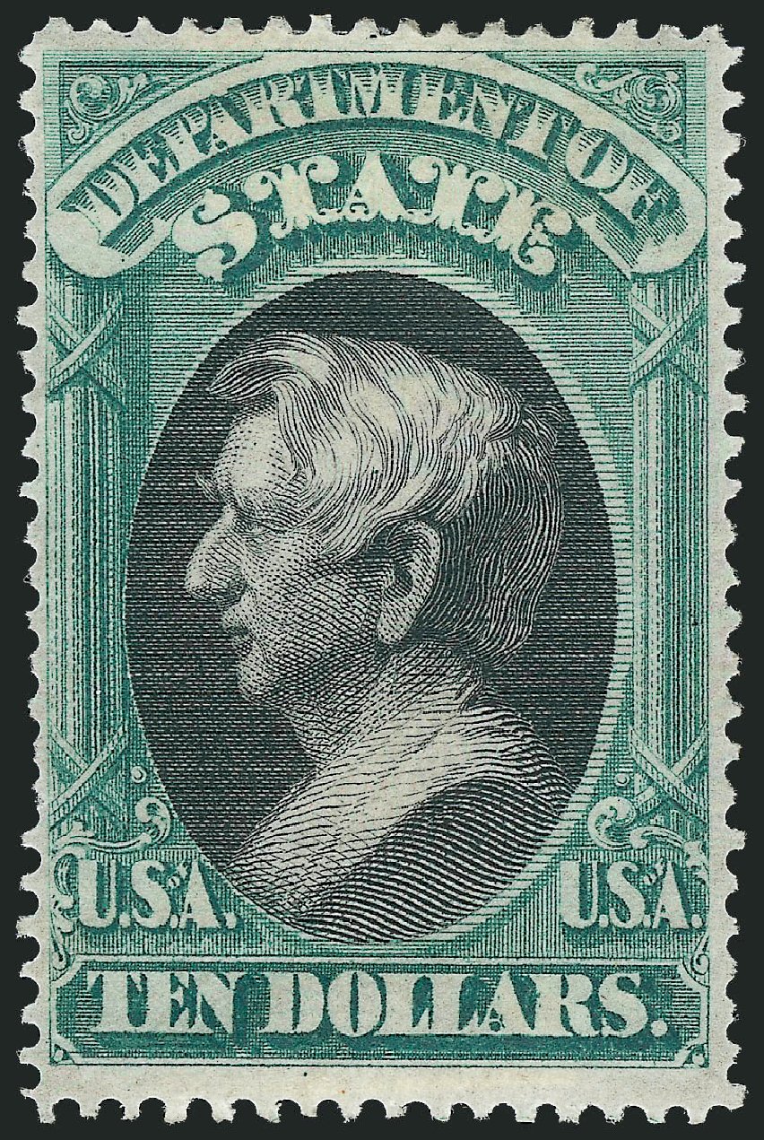Cost of US Stamps Scott #O70 - US$10.00 1873 State Official. Robert Siegel Auction Galleries, Mar 2012, Sale 1021, Lot 523