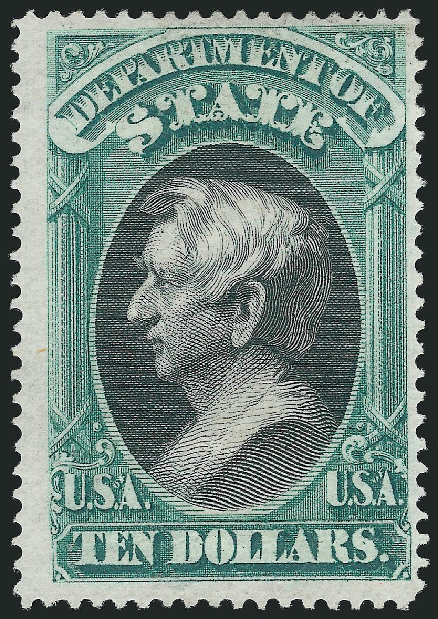 US Stamp Price Scott #O70: US$10.00 1873 State Official. Robert Siegel Auction Galleries, Nov 2013, Sale 1061, Lot 4176