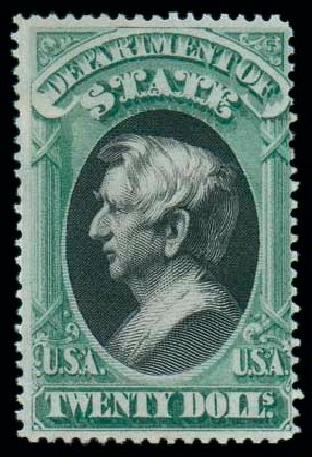 US Stamps Price Scott Cat. O71: 1873 US$20.00 State Official. Matthew Bennett International, Dec 2007, Sale 325, Lot 2506