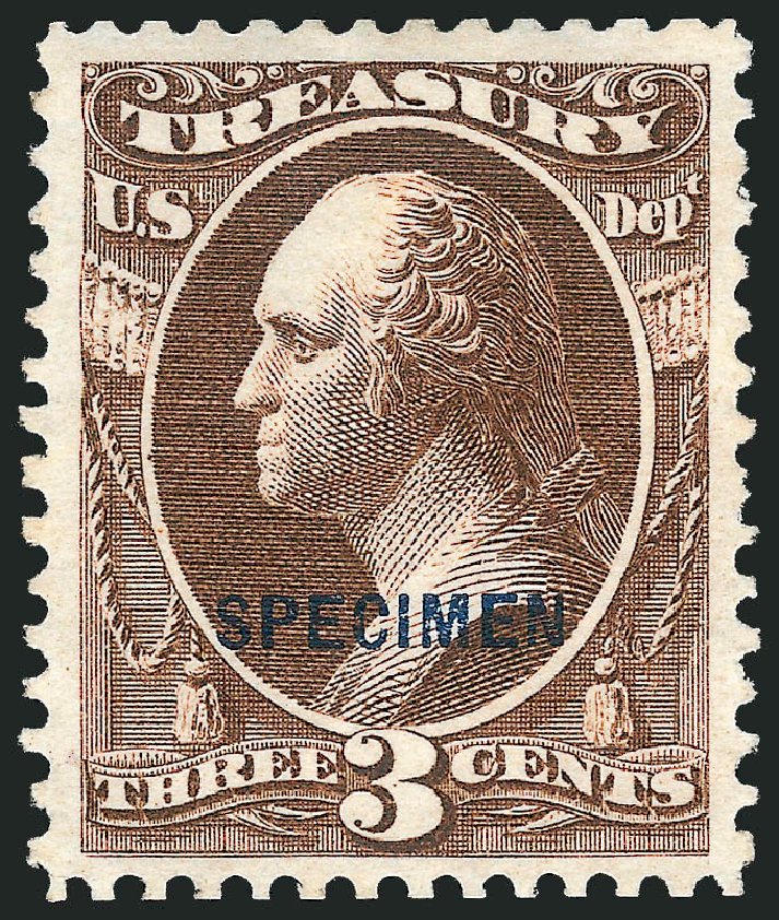 Cost of US Stamp Scott Cat. #O74 - 3c 1873 Treasury Official. Robert Siegel Auction Galleries, Mar 2015, Sale 1095, Lot 631