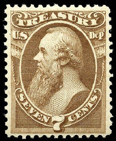 US Stamps Values Scott Cat. O76 - 1873 7c Treasury Official. Matthew Bennett International, Apr 2008, Sale 326, Lot 697