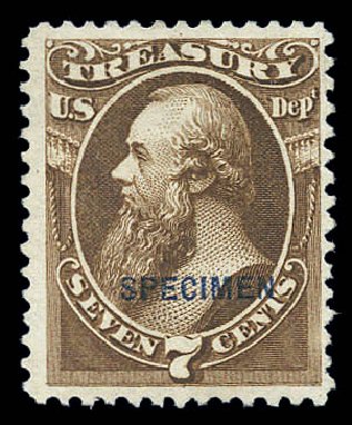 US Stamp Values Scott #O76 - 1873 7c Treasury Official. Matthew Bennett International, Sep 2010, Sale 333, Lot 4014