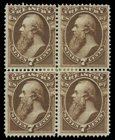 US Stamps Price Scott # O76: 7c 1873 Treasury Official. Matthew Bennett International, Mar 2011, Sale 337, Lot 3196