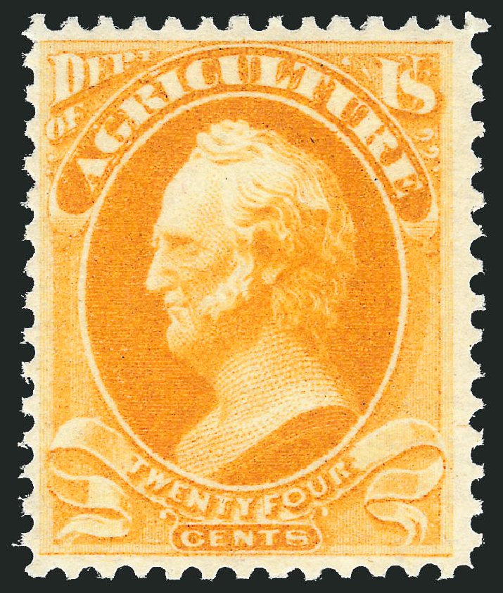 US Stamps Values Scott Catalogue # O8: 1873 24c Agriculture Official. Robert Siegel Auction Galleries, Nov 2013, Sale 1061, Lot 4148